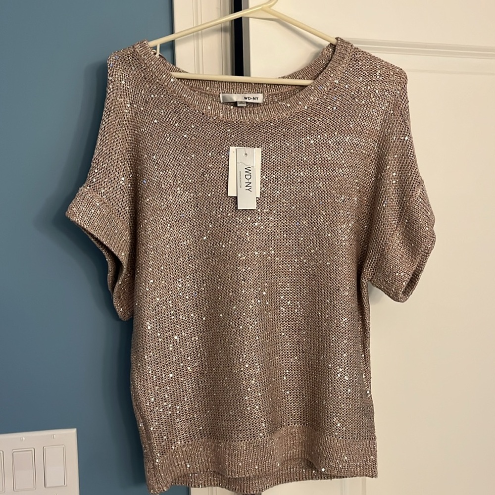 WD.NY sequined boatneck sweater size L - Picture 5 of 6